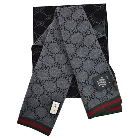 gucci jacquard knitted scarf with web|gucci jacquard wool scarf v.